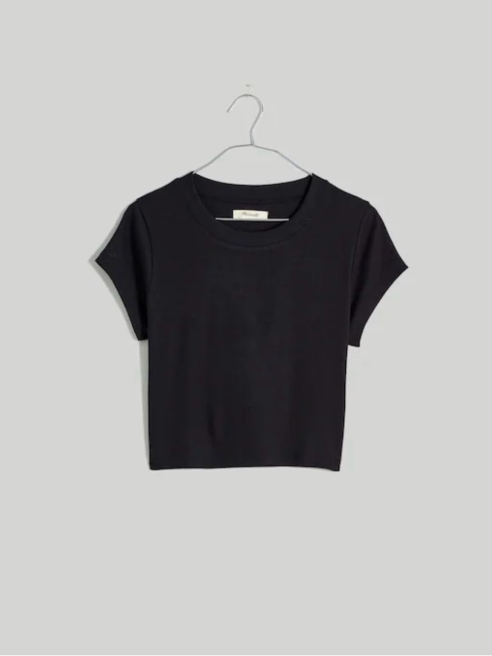 Madewell Black Supima Rib Crop Tee